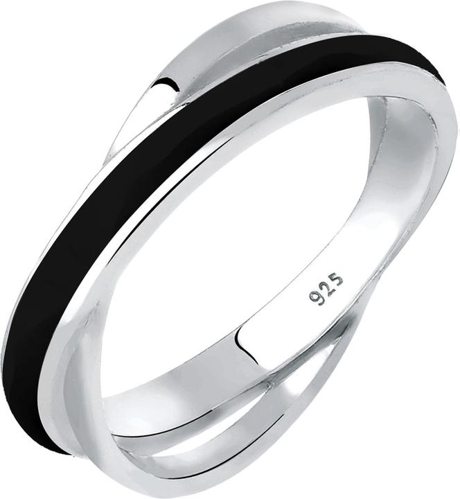 Produktbild Elli Wickelring mit Emaille Schwarz (60, 925 Silber)