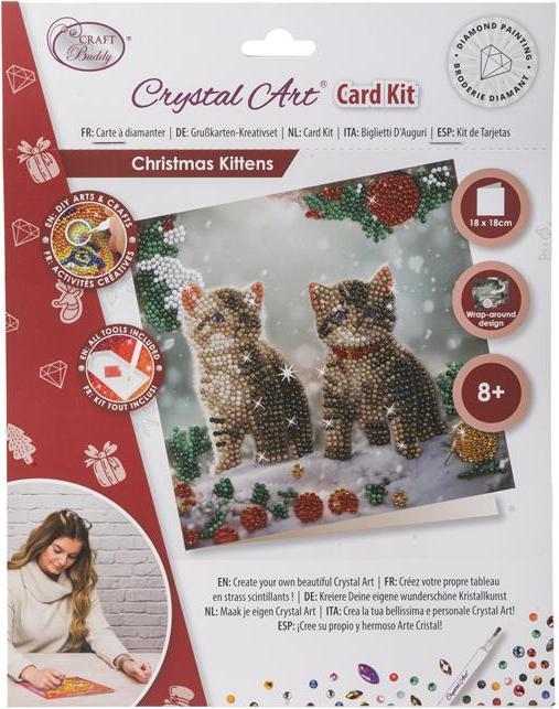 Image du produit Craft Buddy Chats, carte 18x18cm Crystal Art
