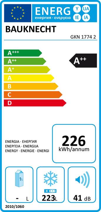 Energie-Label Bauknecht GKN 1774 2 (Freistehend, 228 l)
