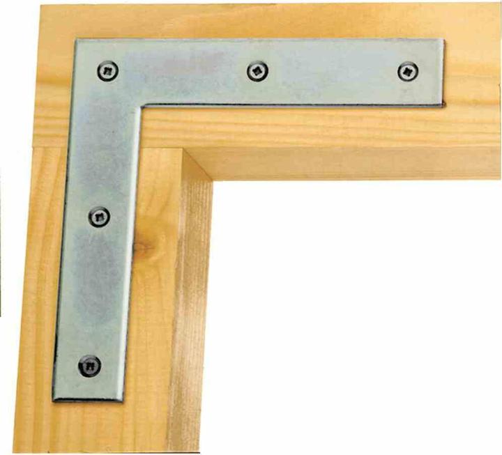 Actual product image Alberts Square corner bracket 120 x 120 x 20 mm, sendzimir galvanised, 1 pc. (Corner angles, 40 pcs.)
