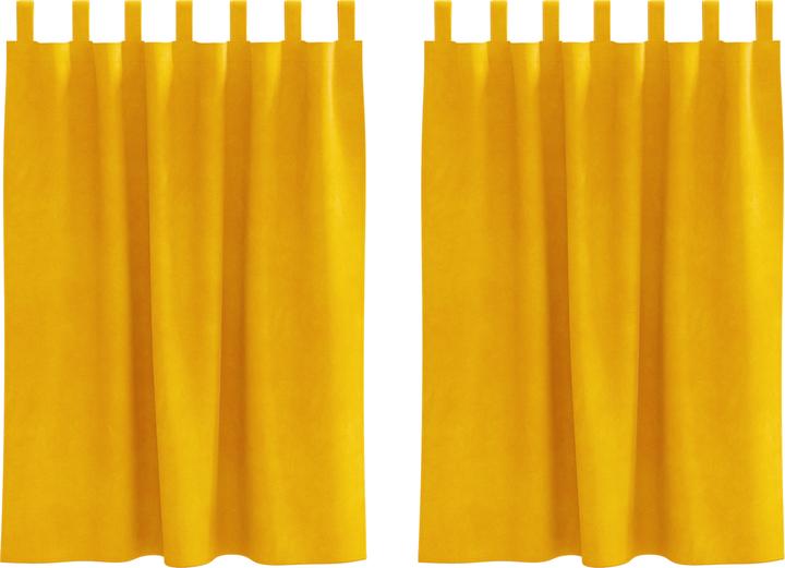 Image du produit VidaXL Rideaux occultants avec bandes de suspension 2 pièces jaune moutarde velours (141 x 144 cm)