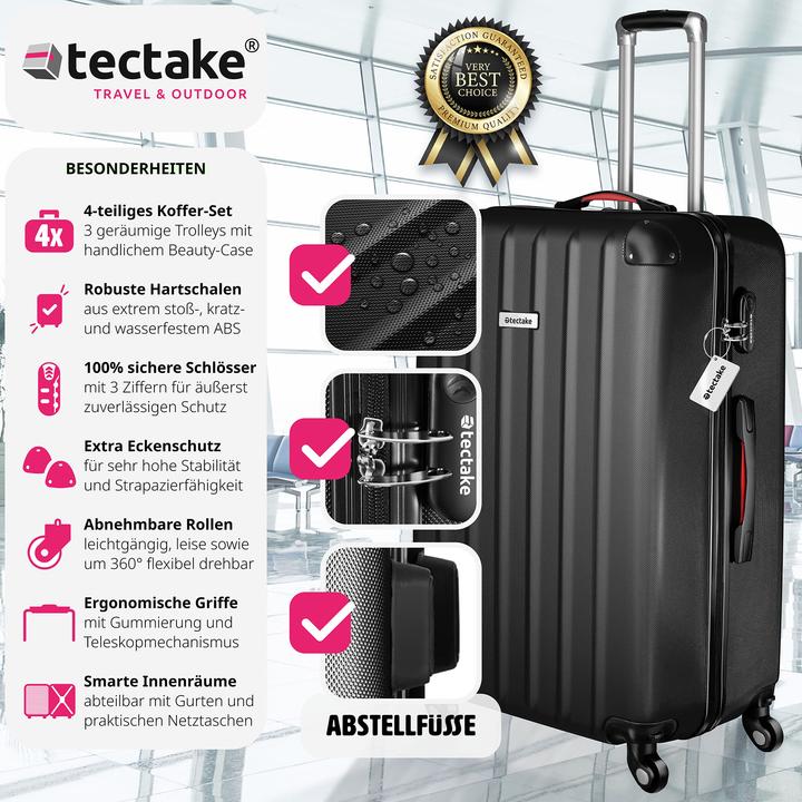 Produktbild tectake Cleo 4-tlg. mit Kofferwaage (95 l, L (90 - 115l))