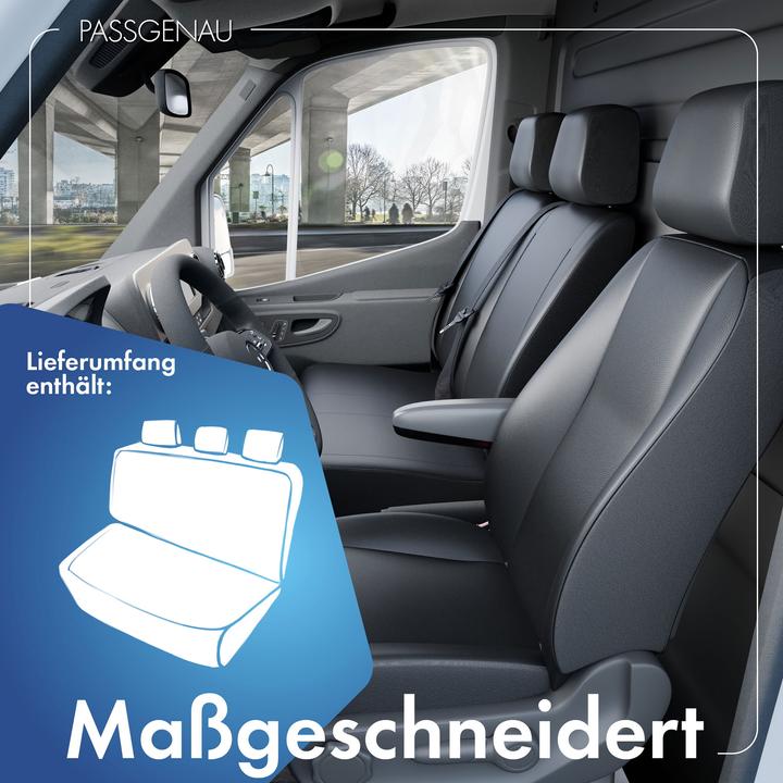 Produktbild Walser Sitzbezüge für VW T6 3er Bank Pritsche hinten aus Kunstleder BJ 07/2015 - heute