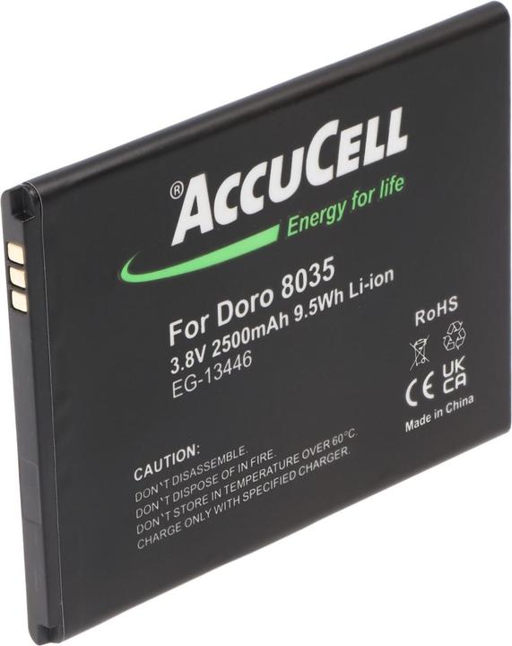 Image du produit AccuCell Batterie Doro 8035 Li-ion Type de batterie DBT-2500A, DBS-0170