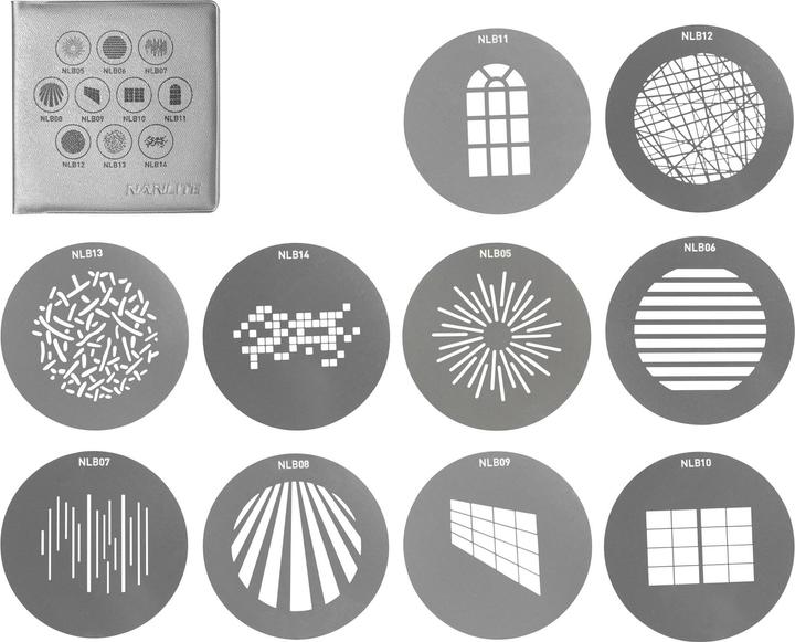 Nanlite Gobo Set 1 zu Bowens Mount Projektionsaufsatz (Diverse)