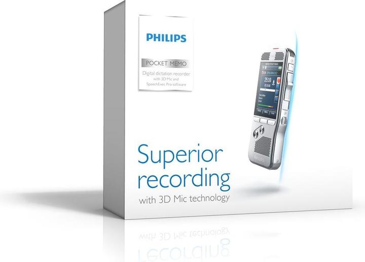 Actual product image Philips DPM8000 Pocket Memo (incl. software, international slide switch) (4 GB)