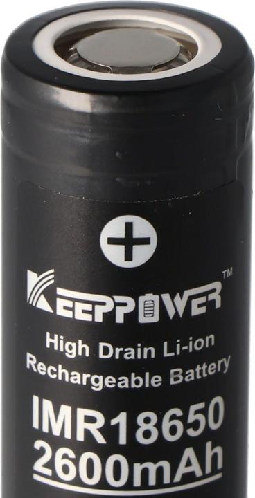 Actual product image Keeppower Battery IMR18650 Plus (US18650VTC5A) (Flat Top) incl. battery protection box (1 pcs., 18650, 2600 mAh)