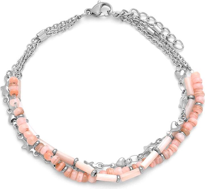 Leyda Armband Perlmutt Edelstahl (19.50 cm, Stein, Edelstahl)