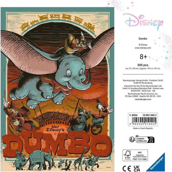 Immagine prodotto Ravensburger Puzzle 12001042 - Dumbo - Puzzle Disney da 300 pezzi per adulti e bambini 8+ (300 pezzi)