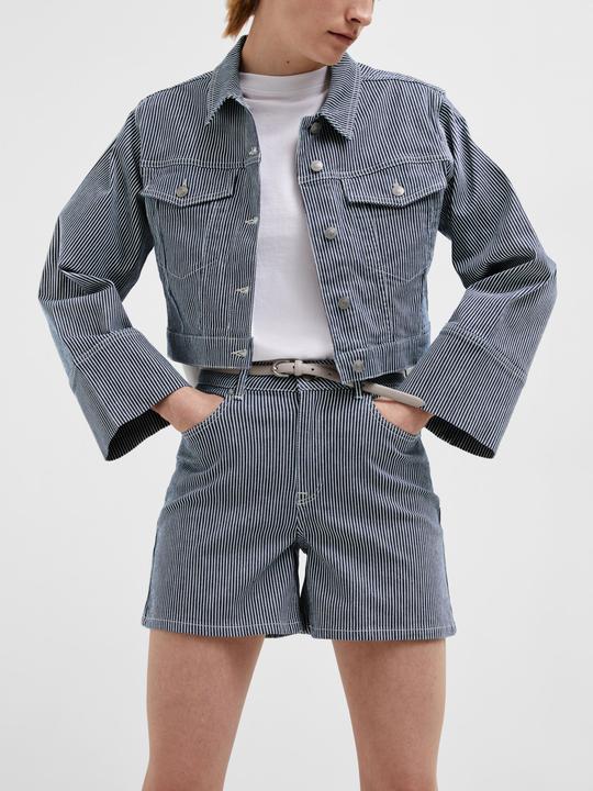 Actual product image Selected Femme Striped denim shorts (38)