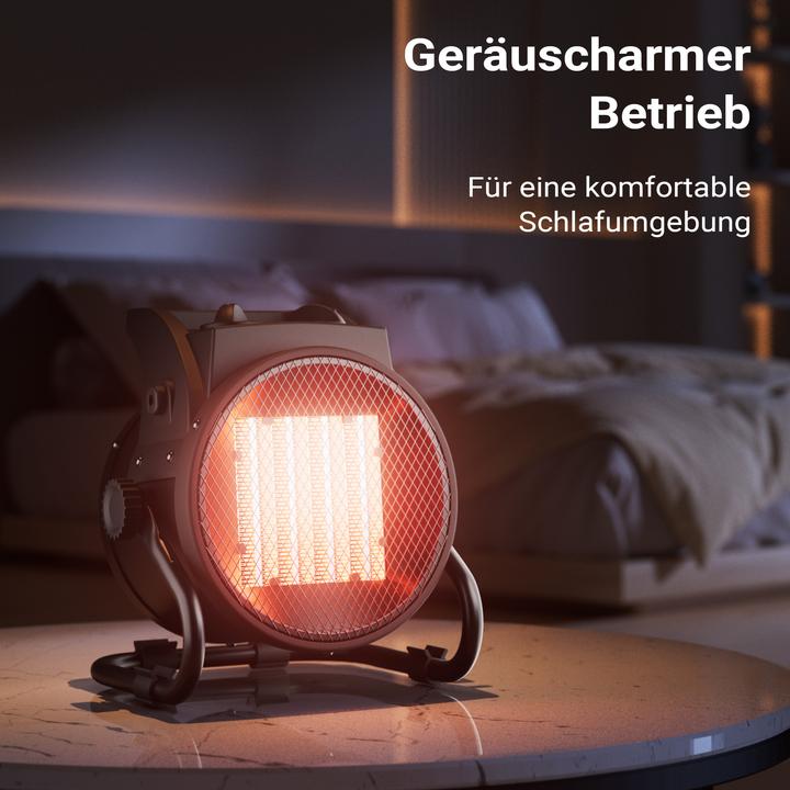Actual product image Wiltec Keramik Heizstrahler 2kW Heizlüfter Heizgerät Schnellheizer Elektrisch (2000 W)