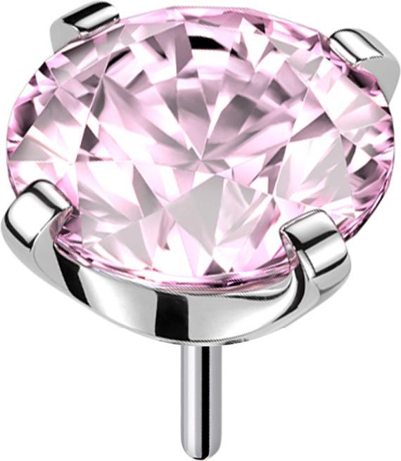 Produktbild Star Piercing Threadless silber mit Kristall pink gefasst (ohne Messing, Titan G23)