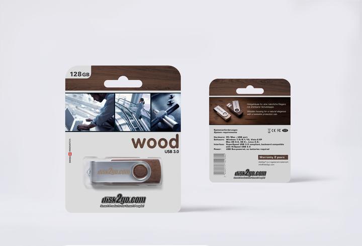 Produktbild Disk2go Wood (128 GB, USB-A, USB 3.0)