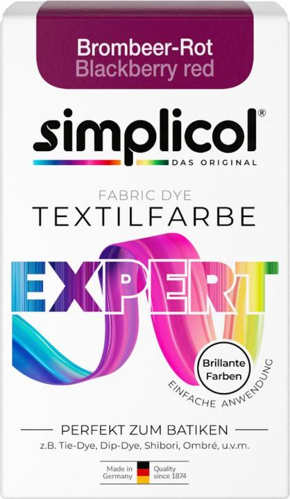 Actual product image Simplicol Textilfarbe expert (Blackberry Red, 150 ml)