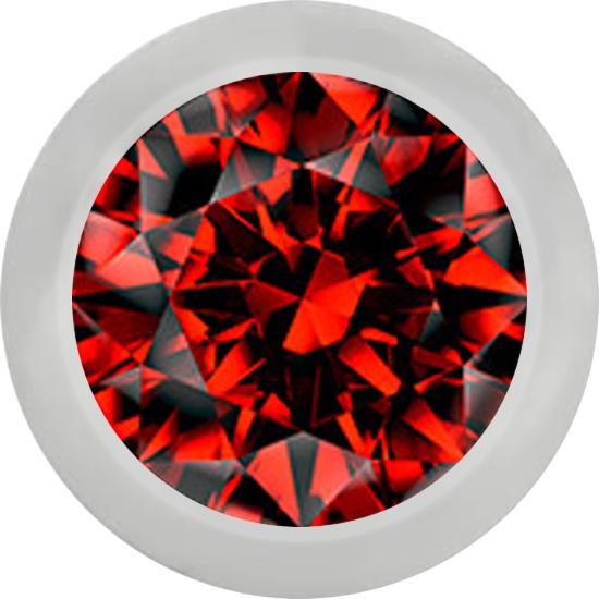 Actual product image Star Piercing Micro ball silver with crystal red (Surgical steel 316L, without brass)