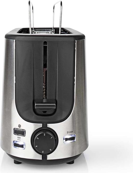 Actual product image Nedis Toaster stainless steel series 1 slot Browning levels: 6 Defrost function Bread roll attachment (EU plug)