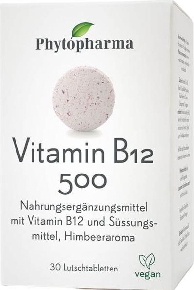 Actual product image Phytopharma Vitamin B12 Lutschtablette 500 mcg (30 Piece, Pills, 40 g)