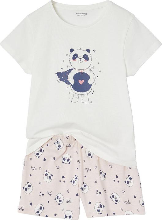 Produktbild Vertbaudet 3er-Pack Mädchen Sommer-Schlafanzüge PANDA mit Recycling-Baumwolle (128)