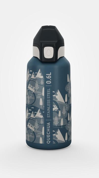 Immagine prodotto Quechua Borraccia per bambini 0,6 l in acciaio inox con chiusura rapida per escursioni - blu (0.60 l)
