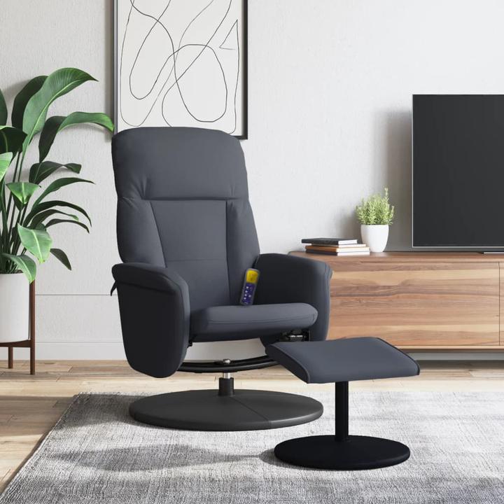 Actual product image VidaXL Massage chair with footstool dark grey velvet,colour