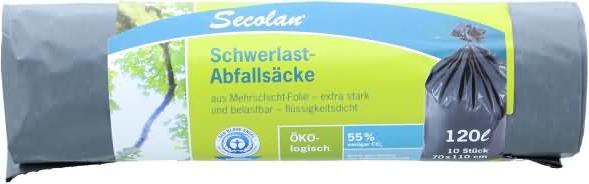 Actual product image Secolan 1x10 heavy duty waste bags 120 l (1 x, 120 l)