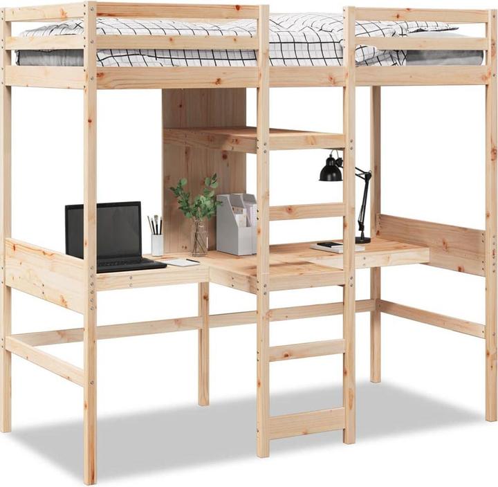Immagine prodotto VidaXL Letto a soppalco con scrivania e scaffali (90 x 200 cm)