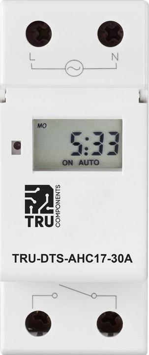 Produktbild Tru Components Zeitschaltuhr für Hutschiene Betriebsspannung: 220 V/AC 30 A 250 V/AC