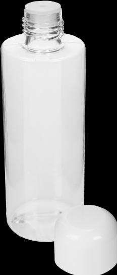 Produktbild Kosmetik-Flasche, Kunststoff, weisser Deckel, für 100 ml, Ø 3,8 cm, Höhe 11,5 cm