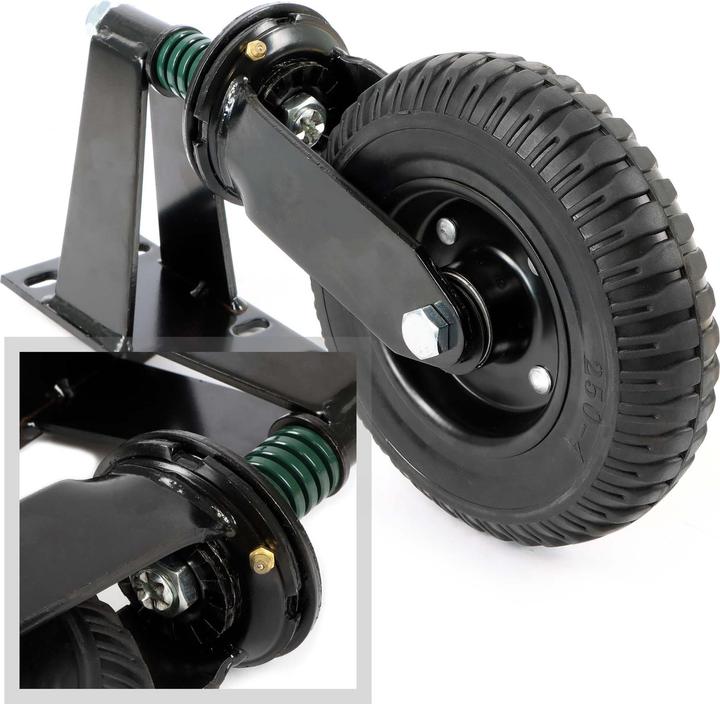 Image du produit Wiltec Roulette portail 200mm 275kg max Caoutchouc Vis montage 360° Roue porte