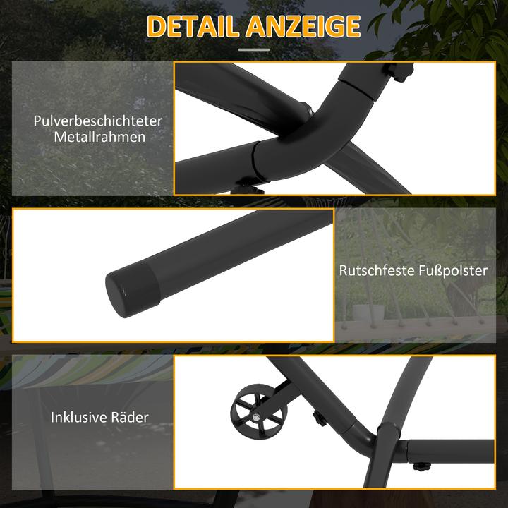 Actual product image Outsunny Hammock frame with one castor and adjustable height (220 kg)