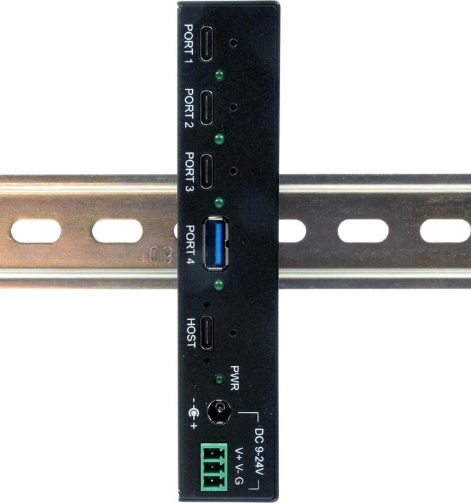 Actual product image Exsys Industrial USB 3.2 Gen 2x1 Hub 4-Port (USB-C, 4 Ports)