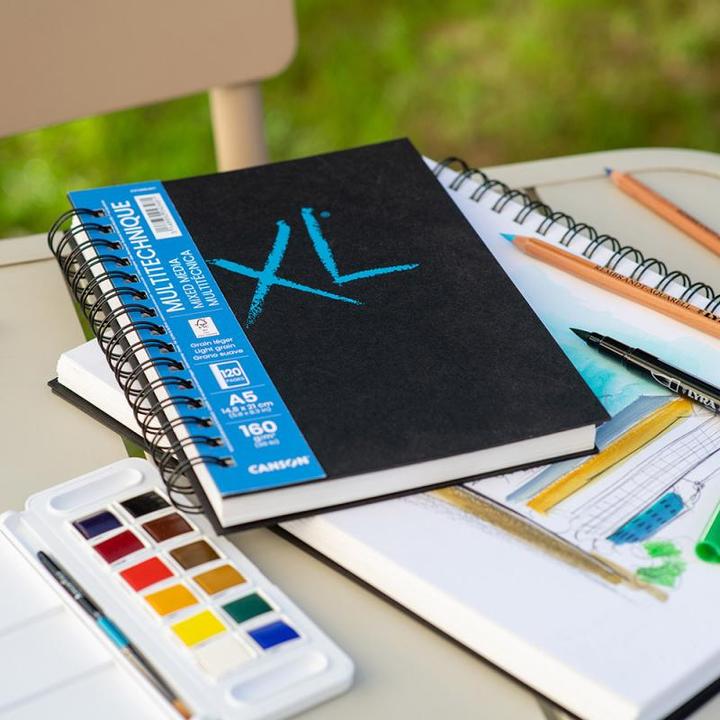 Image du produit Canson Carnet de croquis XL BOOK MIXED MEDIA, DIN A4 60 feuilles, 210 x 297 mm, format vertical, 160 g/qm (A4, Couverture rigide)