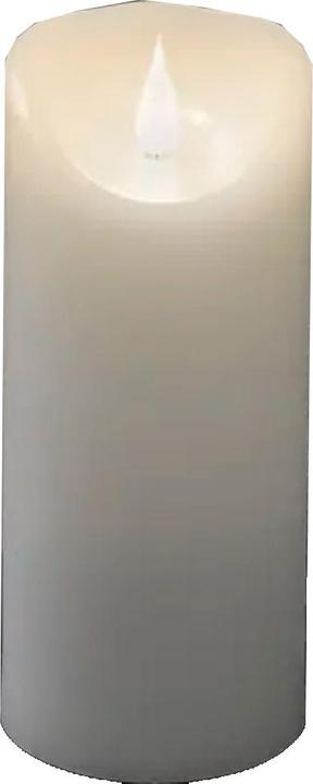 Konstsmide Bougie de cire LED, blanche, avec flamme 3D, Ø 7, 5 cm, hauteur : 17, 5 cm, avec minuterie 4h et 8h (1 x)