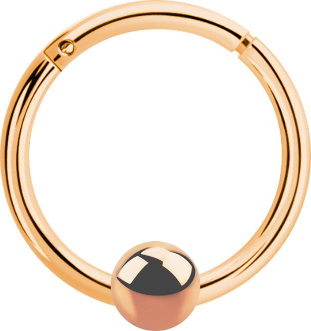 Star Piercing Micro Segmentring klappbar rosegold mit Kugel (ohne Messing, 925 Sterlingsilber)