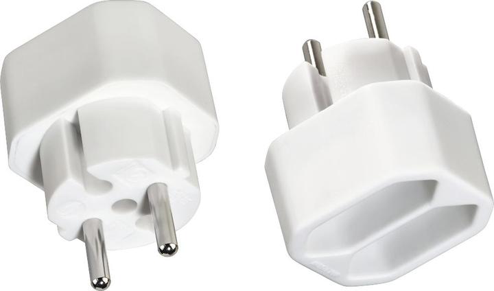 Immagine prodotto Hama Adattatore per presa di corrente 2-fold, 2x presa Euro, confezione doppia, bianco (2 x)
