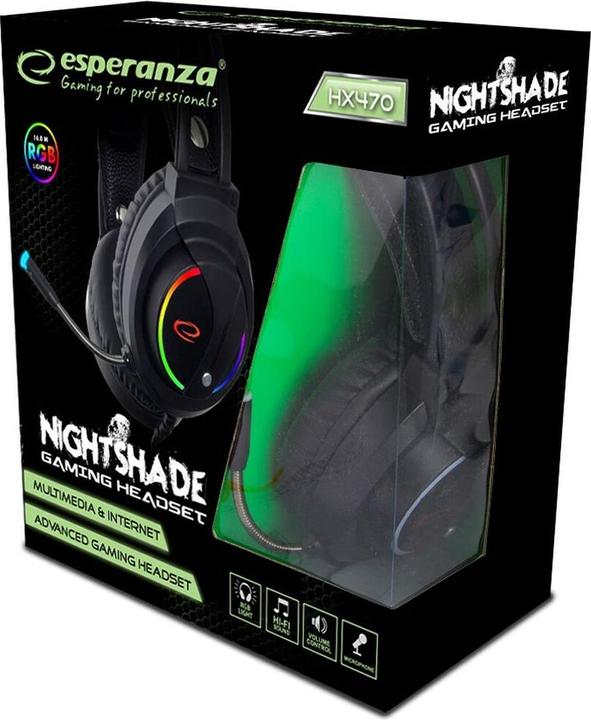 Produktbild Esperanza EGH470 Kopfhörer Kopfband Schwarz (Kabelgebunden)