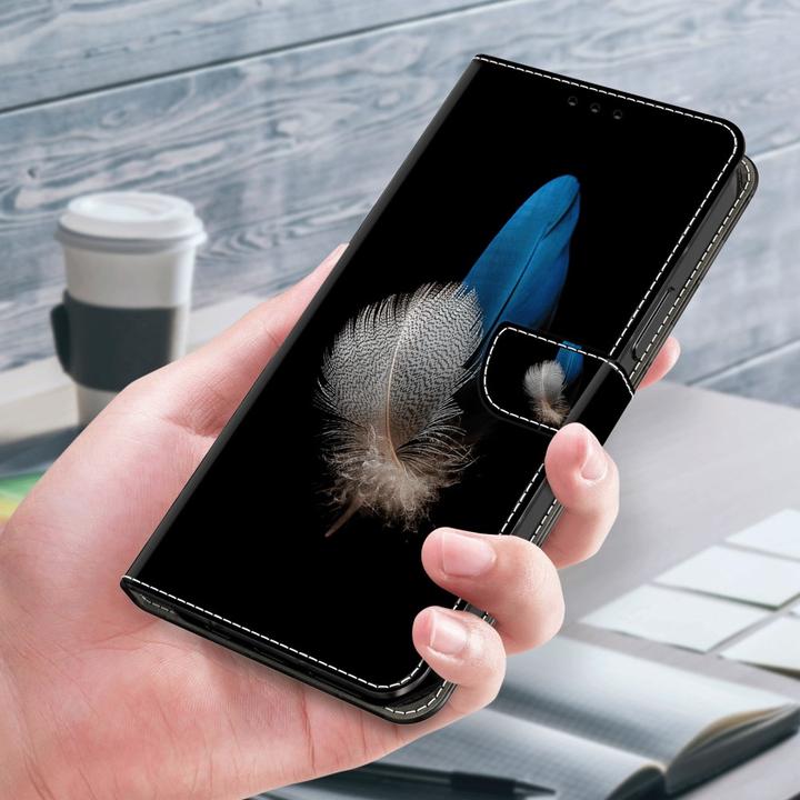 Immagine prodotto Art Custodia a libro per iPhone 15 con tasca per carte di credito Feather (Apple iPhone 15)