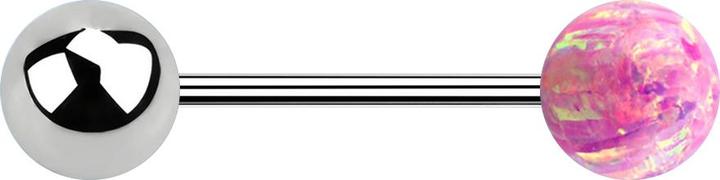 Image du produit Star Piercing Micro Barbell argent avec boule et boule opale rose (sans laiton, Acier chirurgical 316L)