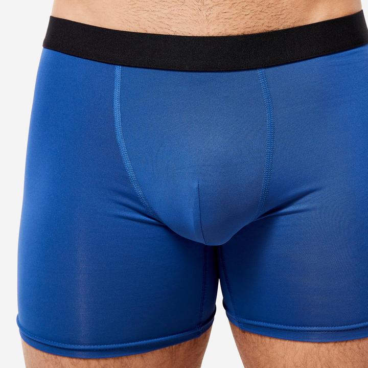 Actual product image Decathlon Functional pants boxer shorts men's breathable 3-pack - navy/blue/khaki (S, pack of 3)