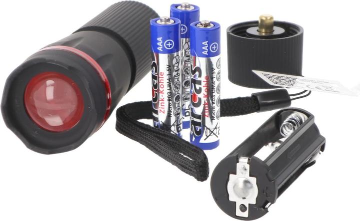 Produktbild Arcas ARC-1 Watt Zoom LED plastic torch / 1 x High Power LED, 60 lumen (3.25 cm, 60 lm)