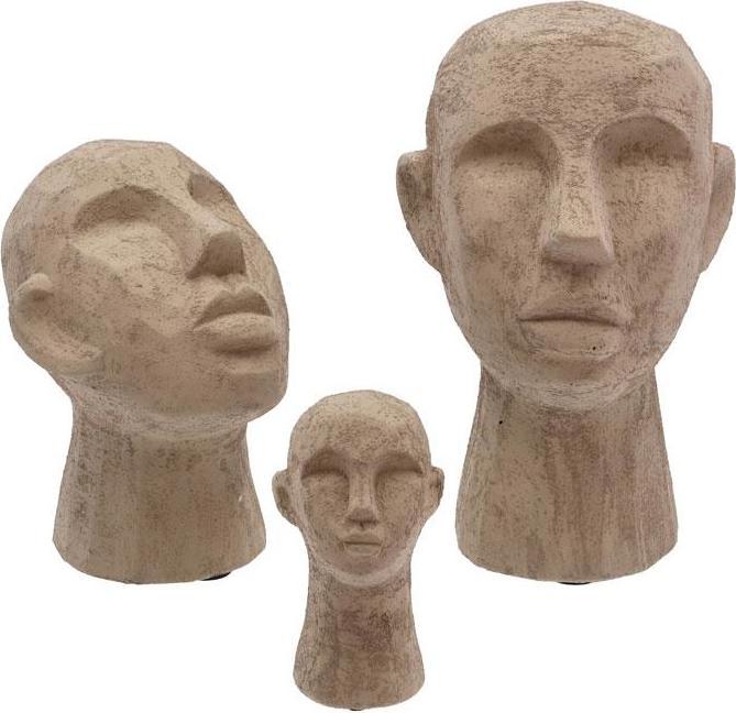 Produktbild Villa Collection Aufsteller Skulptur Kopf, Steinbraun (18 x 16 x 23 cm)