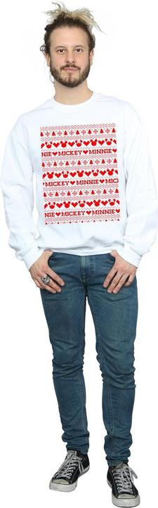 Actual product image Disney Mens Mickey And Minnie Christmas Fair Isle Sweatshirt (XXL)