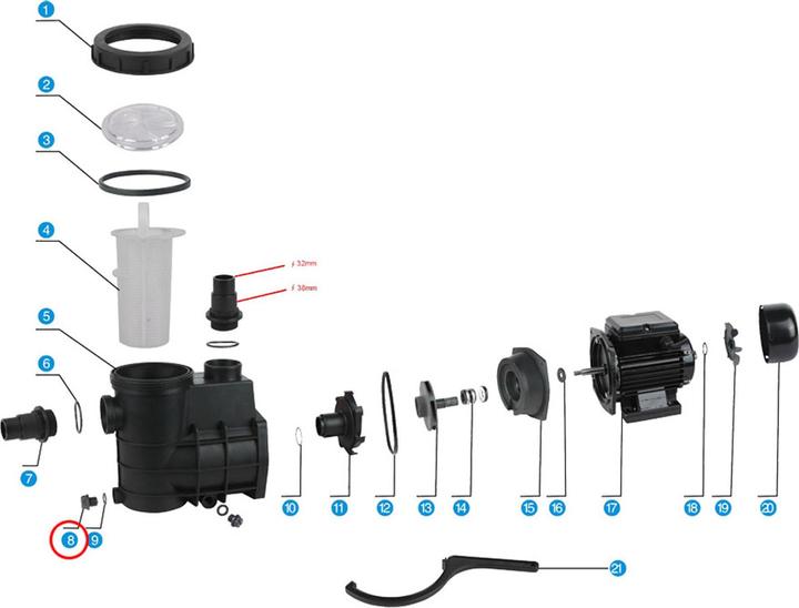 Produktbild SunSun Schwimmbadpumpe HZS-200 300 Ersatzteil Ablass Stopfen Pool Pumpe