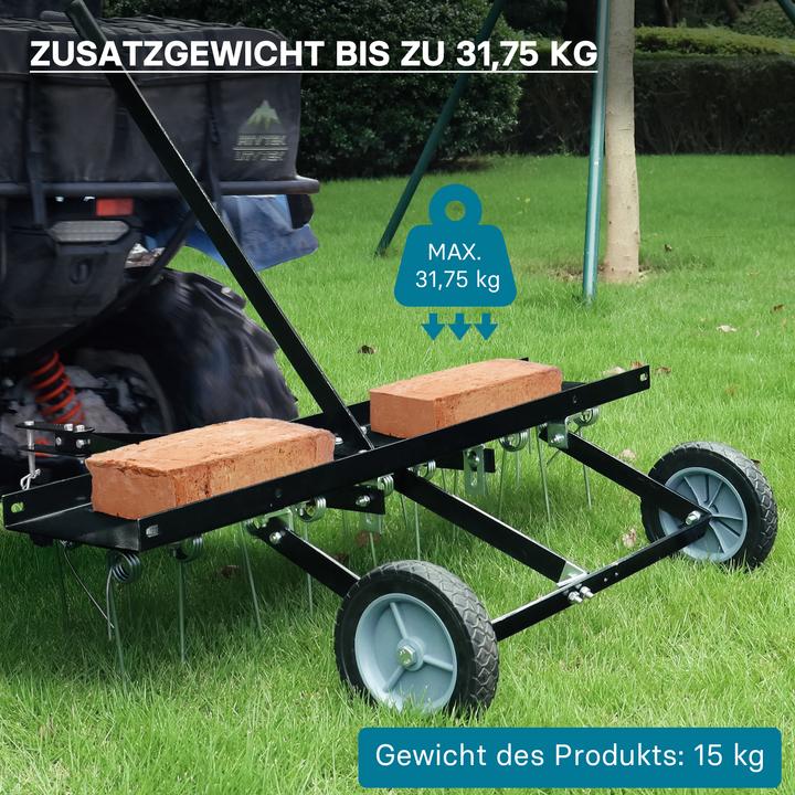Image du produit Wiltec Scarificateur 100cm pour tondeuse autoportée Aérateur de pelouse Entretien de la pelouse Tracteur