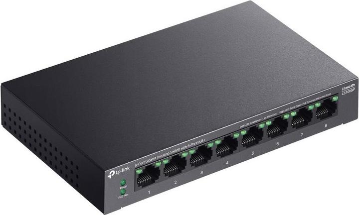 Produktbild TP-Link LS108GP 8-Port Gigabit Desktop Switch with 8-Port PoE+ (8 Ports)