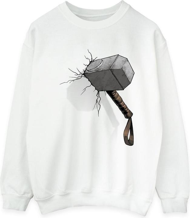Actual product image Marvel Mens Thor Hammer Crack Sweatshirt (M)