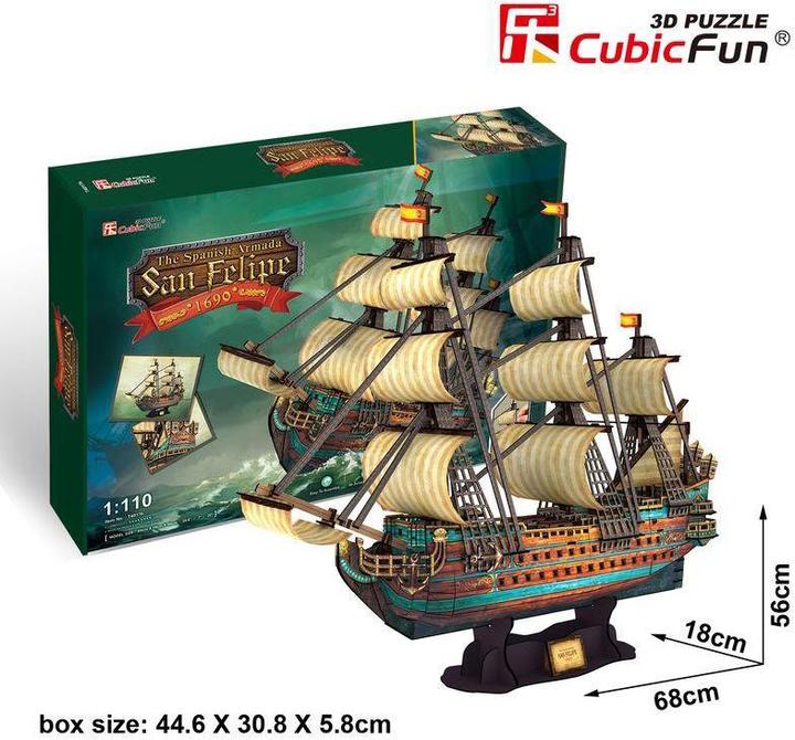 Image du produit Cubicfun Puzzle 3D du voilier de l'Armada espagnole (248 pièces)