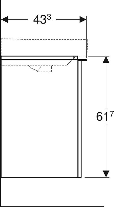 Produktbild Geberit Waschtischunterschrank Smyle Square Transchlag rechts 53,6 cm wei 500.365.00.1 (53.5 x 43.5 x 62 cm)