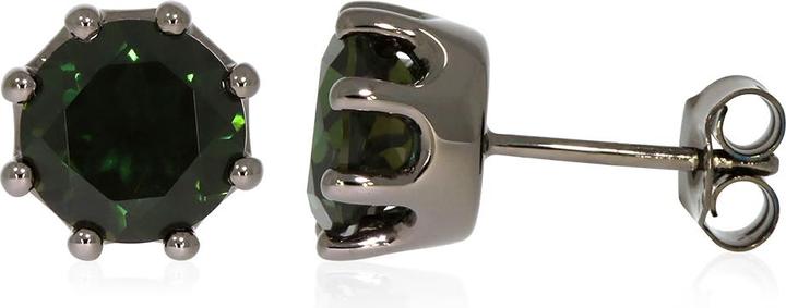 Image du produit Xen Boucles d'oreilles avec quartz chromemediopside HT env. 3,78 ct. noir rhodium (Argent sterling 925)