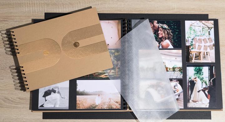 Immagine prodotto Exacompta Fotoalbum mit Spiralbindung, 60 Seiten schwarz, 32x32 cm, Graphik (32 x 32 cm)